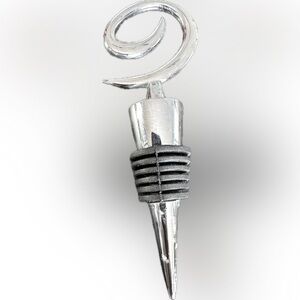 Vintage Silver Curly Q Wine Stopper